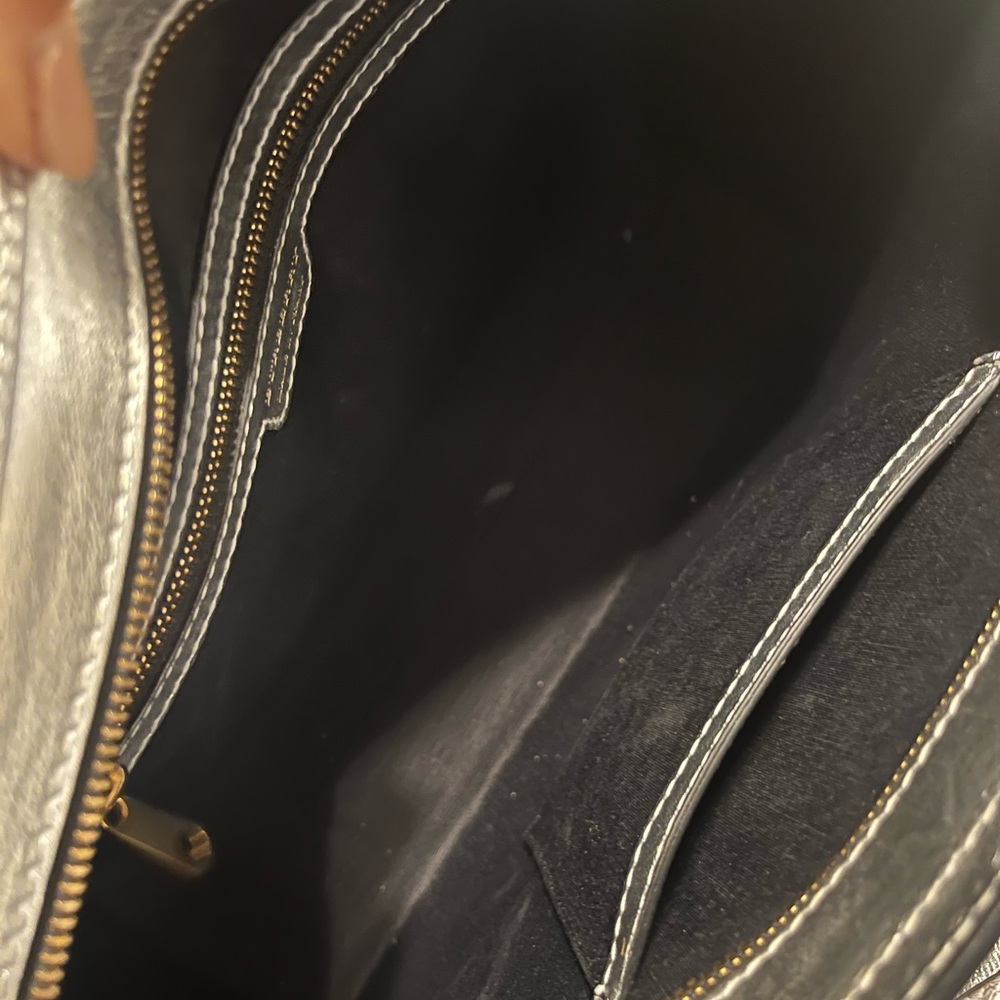 Authentic Burberry Beige Plaid Tote with Silver Trim - Picture 6 of 9